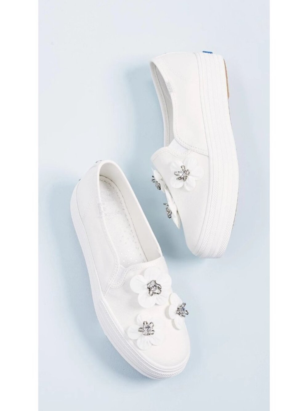 Keds x Kate Spade NY Triple Decker Platform Slip On Flower Rhinestone Sneaker 10